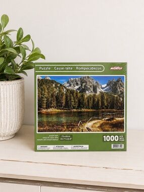 Montoy 1000 Pc Puzzle‎ Mountain Lake Bridge Landscape New Sealed Family Unwind